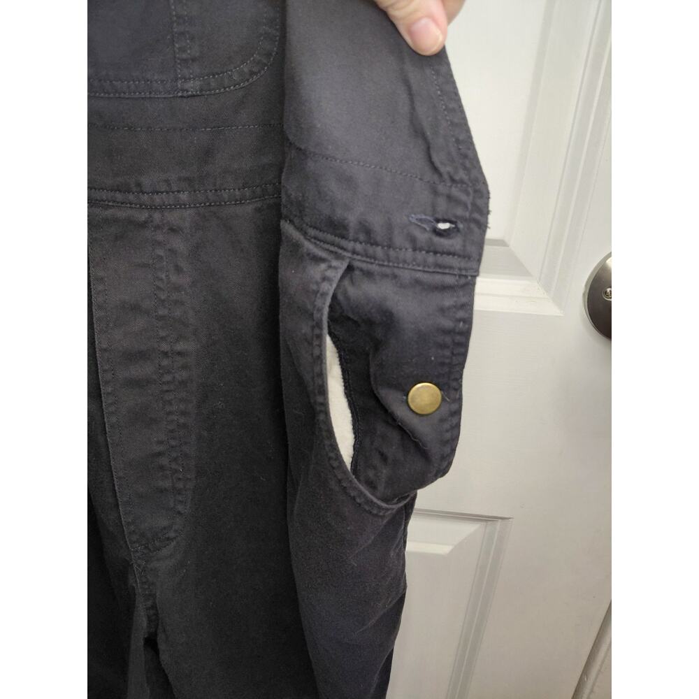 Vintage Forelli Black Cotton Utility Short Overalls Grunge Workwear Size 20 Plus - Picture 9 of 14